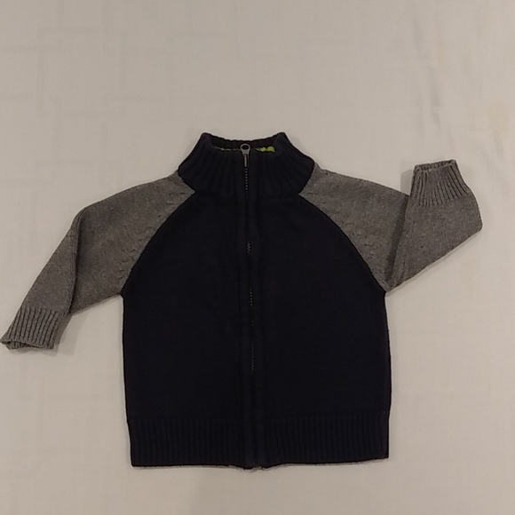 Oshkosh Two Tone Grey/Blue Front Zipper Sweater - Picture 3 of 8